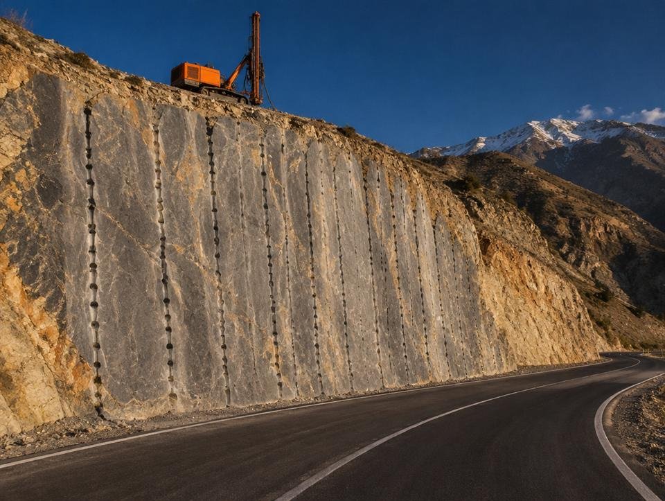 Ön yarma ile bırakılan düzgün şev yüzeyi